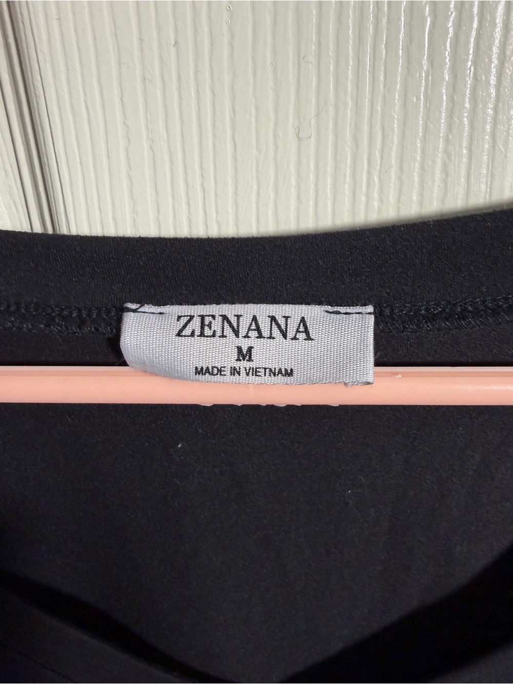 NWOT Women’s Zenana Outfitters Black V-Neck Rolled Short Sleeve Tee, size Medium - Picture 5 of 7